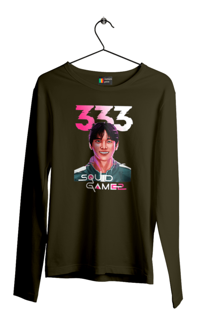 Чоловічий лонгслів з принтом "Гра в кальмара Лі Маянґ гі". 333, lee myung gi, lee myung-gi, netflix, squid game, гра в кальмара, гравець 333, лі маянґ-гі, нетфлікс, серіал. 2070702