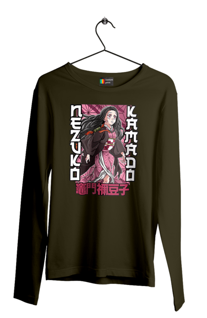 Men's longsleeve with prints Demon Slayer Nezuko. Anime, demon slayer, kimetsu no yaiba, manga, nezuko, serial. 2070702