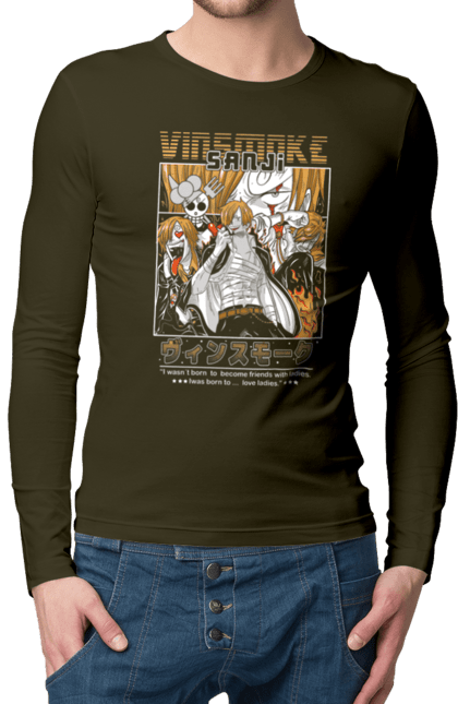 Чоловічий лонгслів з принтом "Ван Піс Вінсмок Санджи". One piece, sanji, аніме, ван пис, ван піс, вінсмок санджи, манга, санджи. 2070702
