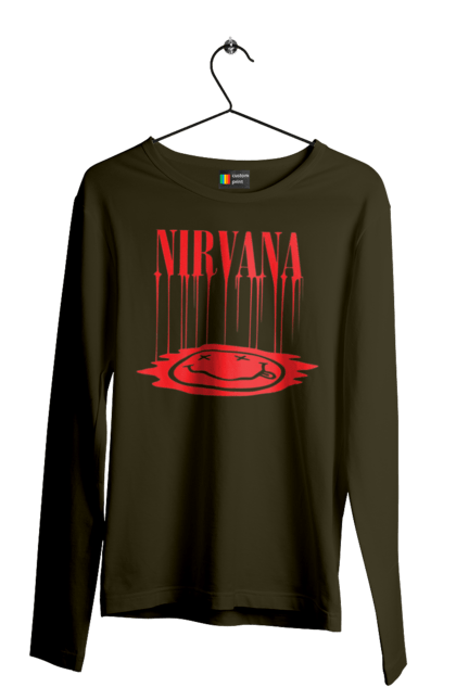 Men's longsleeve with prints Nirvana. Alternative rock, grunge, hard rock, kurt cobain, nirvana, punk rock, rock band. 2070702