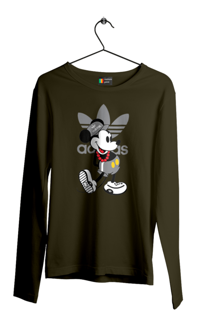 Чоловічій лонгслів з принтом "Adidas Міккі Маус". Adidas, mickey mouse, адідас, дісней, міккі, міккі маус, мультфільм. 2070702