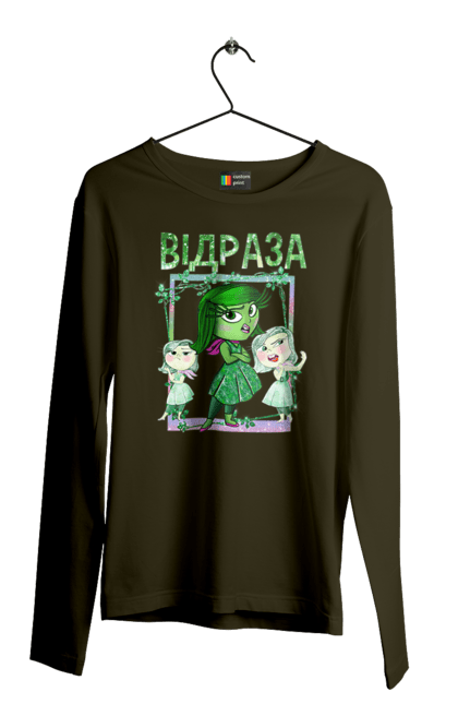 Men's longsleeve with prints Inside Out Disgust. Cartoon, disgust, emotions, inside out, pixar. 2070702