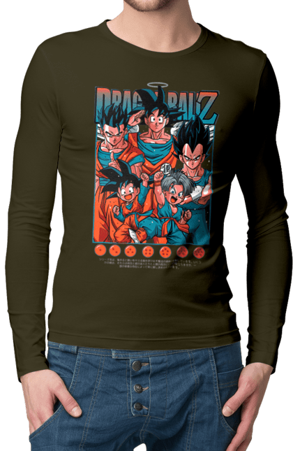 Чоловічій лонгслів з принтом "Перли дракона". Anime, dragon ball, goku, manga, vegeta, аніме, вегета, гоку, манга, перли дракона. 2070702