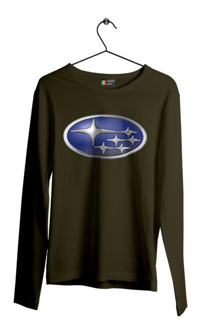 Чоловічий лонгслів з принтом "Subaru". Авто, логотип, субару. 2070702