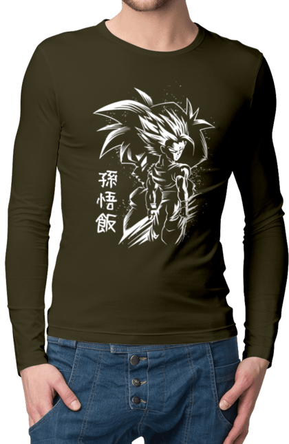 Men's longsleeve with prints Dragon Ball Son Goku. Anime, dragon ball, goku, manga, son goku, tv series. 2070702