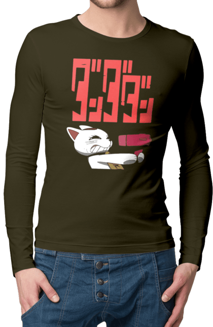 Мужской лонгслив с принтом Дандадан Турбо бабка. Dandadan, turbo granny, yokai, аниме, дандадан, ёкай, манга, турбо-бабка. 2070702