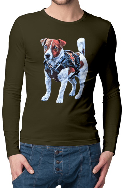 Чоловічий лонгслів з принтом "Пес Патрон". Зсу, патрон, пес, пес патрон, україна. 2070702