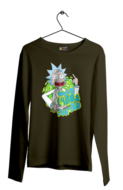 Чоловічій лонгслів з принтом "Рік та Морті". Rick and morty, мультфільм, наукова фантастика, пригоди, рік, рік і морті, трагікомедія, чорний гумор. 2070702