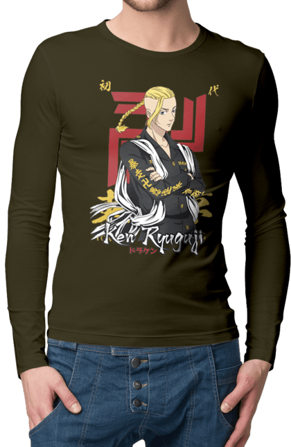 Men's longsleeve with prints Tokyo Revengers Draken. Anime, draken, ken ryuguji, ken-chin, manga, serial, tokyo manji gang, tokyo revengers. 2070702