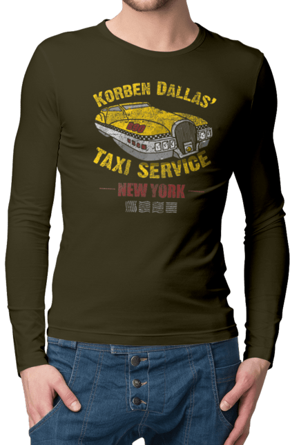 Чоловічий лонгслів з принтом "П`ятий елемент | Корбан Даллас | Таксі сервіс". Корбан даллас, нью йорк, п`ятий елемент, сервіс таксі, таксі. 2070702