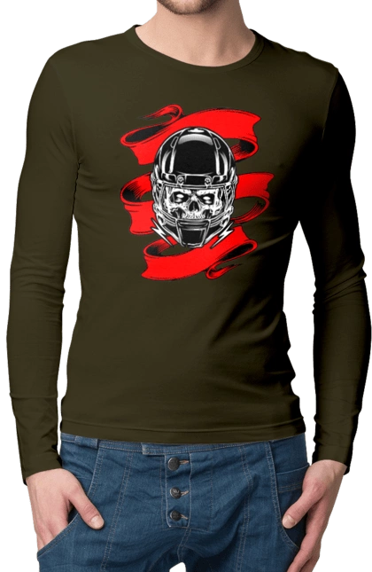 Skull in a motorcycle helmet