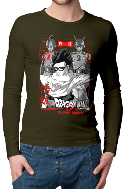 Men's longsleeve with prints Dragon Ball Gohan. Anime, dragon ball, gohan, goku, manga, tv series, vegeta. 2070702