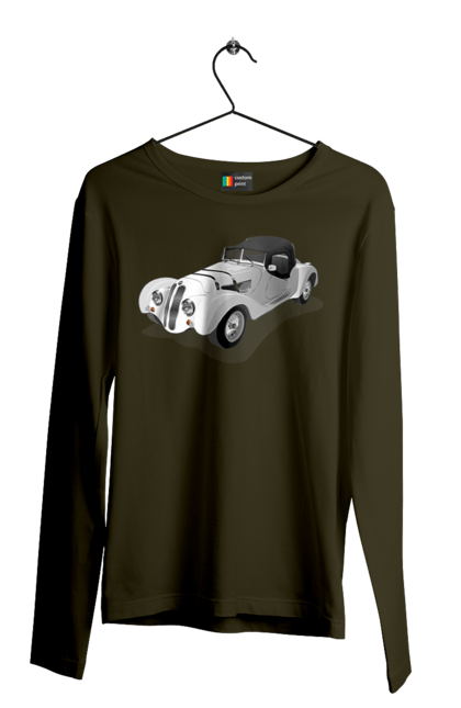 Чоловічий лонгслів з принтом "Автомобіль". Авто, автомобиль, класика, старовинна машина, старовинний. 2070702