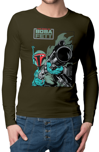 Men's longsleeve with prints Boba Fett. Bob fett, boba fett, clone, head hunter, star wars. 2070702