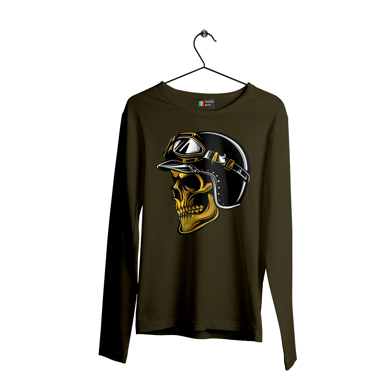 Skull in a motorcycle helmet