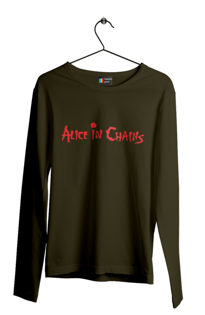 Men's longsleeve with prints Alice in Chains. Alice in chains, alternative metal, alternative rock, group, grunge, hard rock, music, rock, sludge metal. 2070702