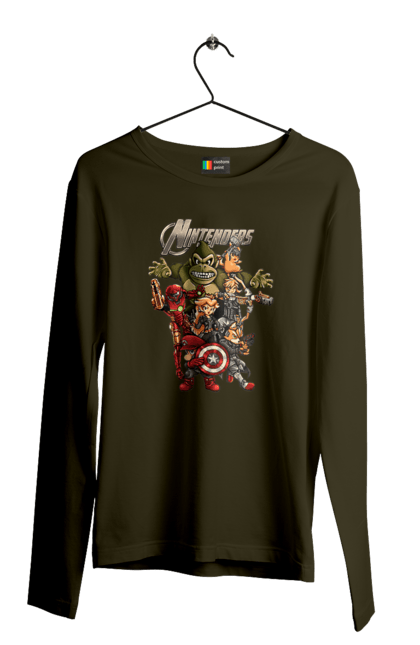 Чоловічий лонгслів з принтом "Герої Nintendo". Animal crossing, donkey kong, kirby, legend of zelda, nintendo, pokemon, герої з ігор, луїджі, маріо, мультики, принцеса піч. 2070702