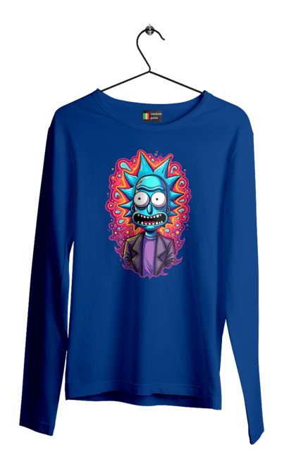 Чоловічій лонгслів з принтом "Рік та Морті". Rick and morty, мультфільм, наукова фантастика, пригоди, рік, рік і морті, трагікомедія, чорний гумор. 2070702