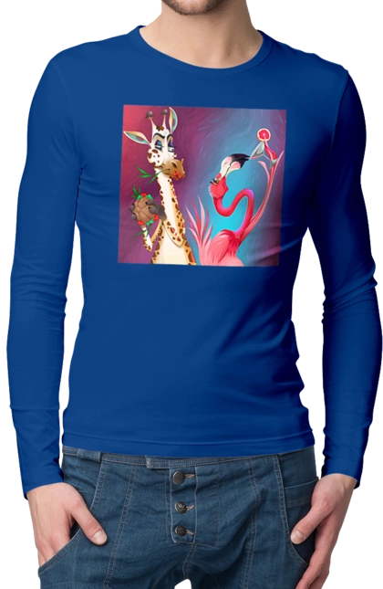 Giraffe And Flamingo At The Party