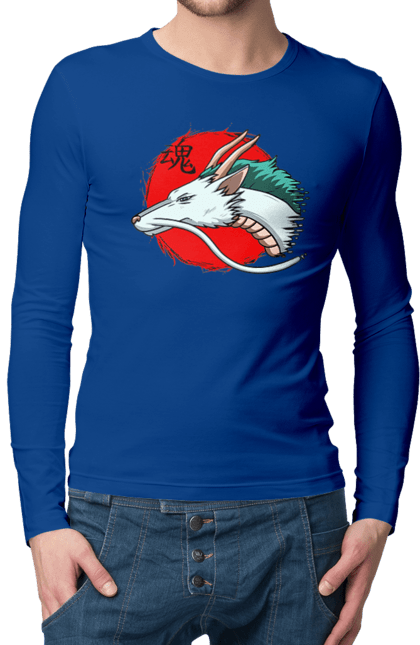 Men's longsleeve with prints Spirited Away Haku. Dragon, haku, spirited away, studio ghibli. 2070702