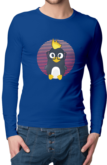 Чоловічий лонгслів з принтом "Лінукс". Айті, айтішнік, девелопер, іт, программіст, розробник. 2070702