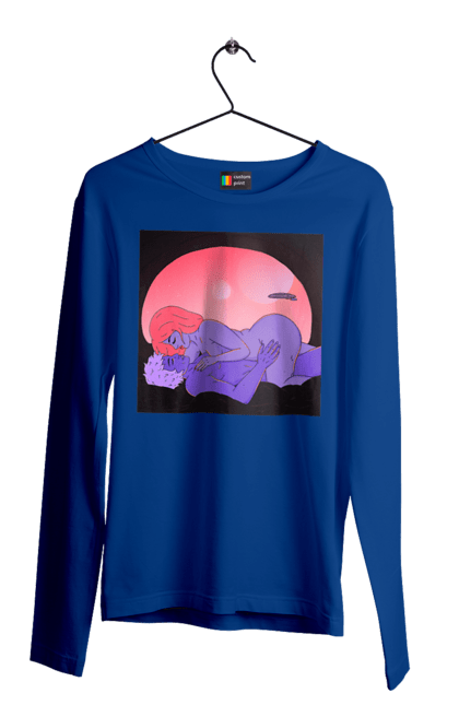 Men`s longsleeve with prints Aliens Girl And Boy. Girl, guy, naked. 2070702