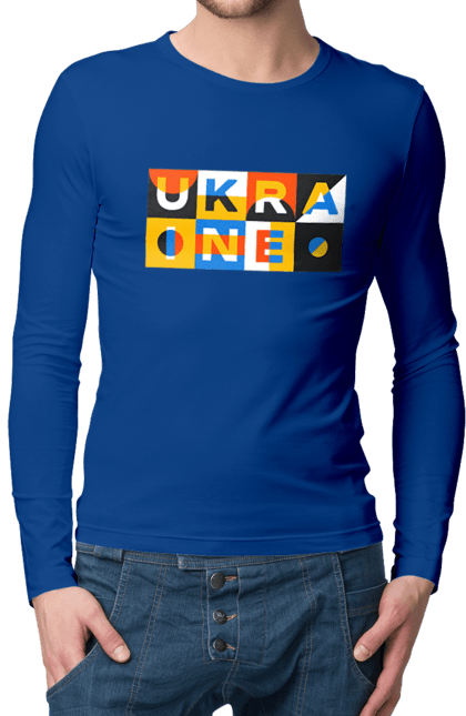Men`s longsleeve with prints Ukraine. Symbol of ukraine, ukraine, ukrainian inscription, ukrainian text. 2070702