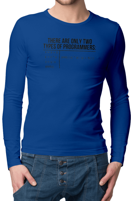 Men`s longsleeve with prints Two types of programmers. Freelancer, joke it, poppy address, program, programmer, programmers are joking, so-called, technical task, two programmers. 2070702