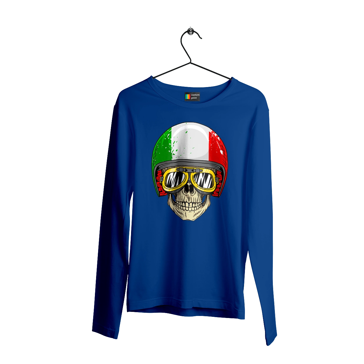 Skull in a motorcycle helmet