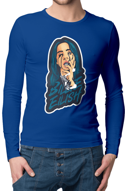Men`s longsleeve with prints Billie Eilish. Activist, animals, billie eilish, misukant, right, singer. 2070702