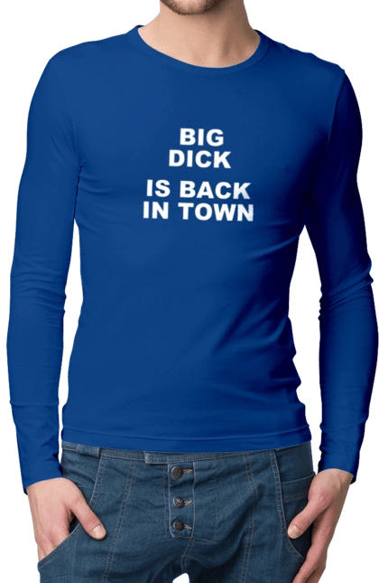 Мужской лонгслив с принтом Возвращение. Mem, prikol, большой член, возвращение, конец, конец войне, шутка, юмор. 2070702