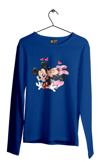 Чоловічій лонгслів з принтом "Міккі Маус та Мінні Маус". Mickey mouse, minnie mouse, дісней, міккі, міккі маус, мінні маус, мультфільм. 2070702