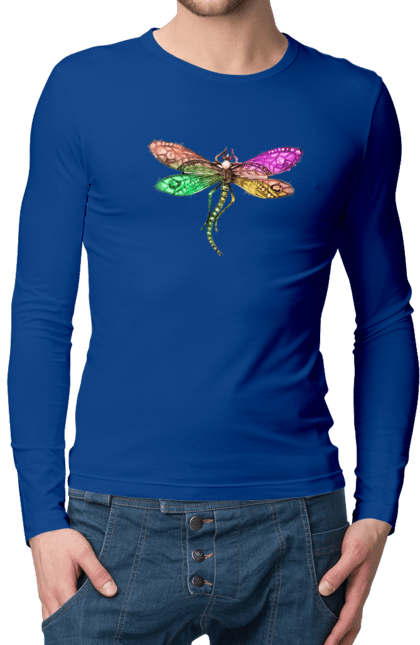 Чоловічій лонгслів з принтом "Метелик". Vintage, барвистий, гарна, естетичний, комаха, літо, метелик, природа, тварина, фіолетовий. CustomPrint.market