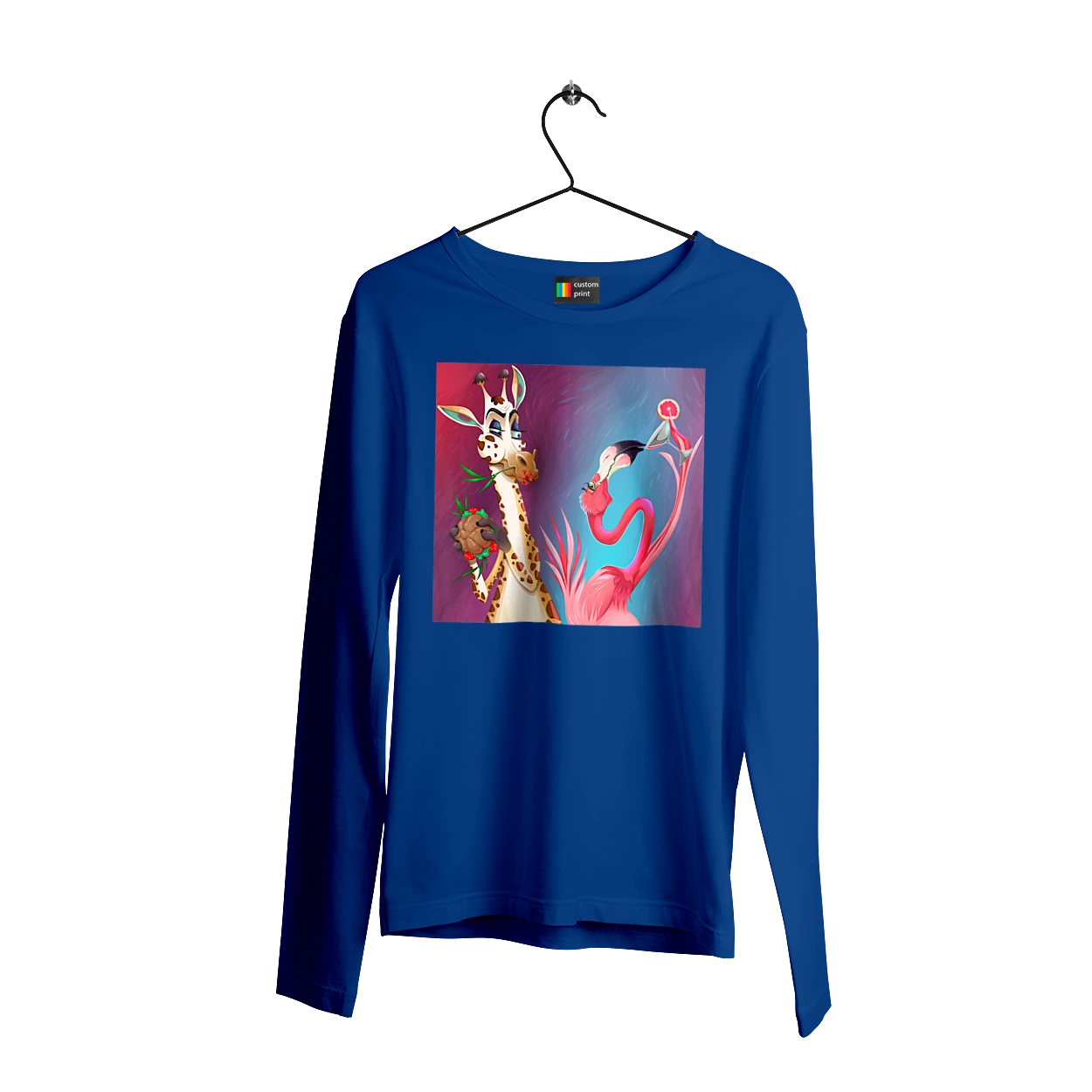 Giraffe And Flamingo At The Party