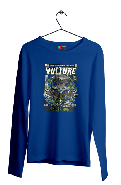 Чоловічій лонгслів з принтом "Vulture Spiderman". Funko, гриф, дивуватися, комікси, людина, людина-павук, павук, фанко поп. Funkotee