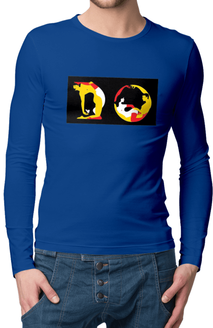 Men`s longsleeve with prints Stretching For An Adult. Poses, stretching. 2070702