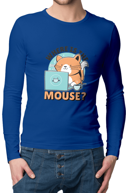 Men`s longsleeve with prints Where is the mouse?. Aitі, angular, c, code, css, html, humor, it, it specialist, javascript, jquery, koduvati, php, proger, programmer, programmers, python, react, svelt, type programmer, vue, you. 2070702