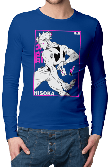 Чоловічій лонгслів з принтом "Hunter x Hunter Хісока". Hisoka, hunter x hunter, аніме, антагоніст, манга, персонаж, хісока. 2070702