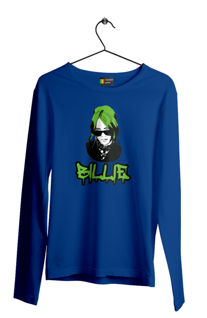 Чоловічий лонгслів з принтом "Billie Eilish". Активістка, біллі айліш, мизукант, права, співачка, тварини. 2070702