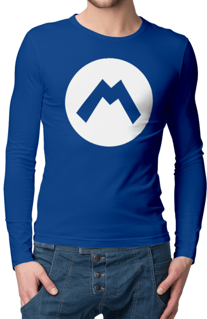 Men's longsleeve with prints Mario. Character, game, mario, mario bros, nintendo. 2070702