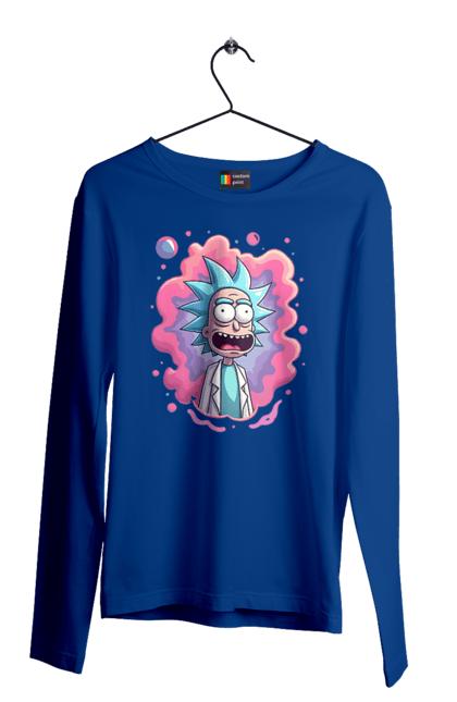 Чоловічій лонгслів з принтом "Рік та Морті". Rick and morty, мультфільм, наукова фантастика, пригоди, рік, рік і морті, трагікомедія, чорний гумор. 2070702