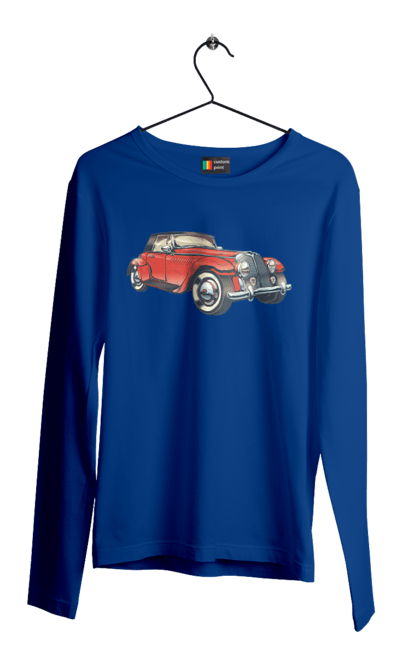 Чоловічий лонгслів з принтом "Автомобіль Раритет". Авто, автомобіль, ретро. 2070702