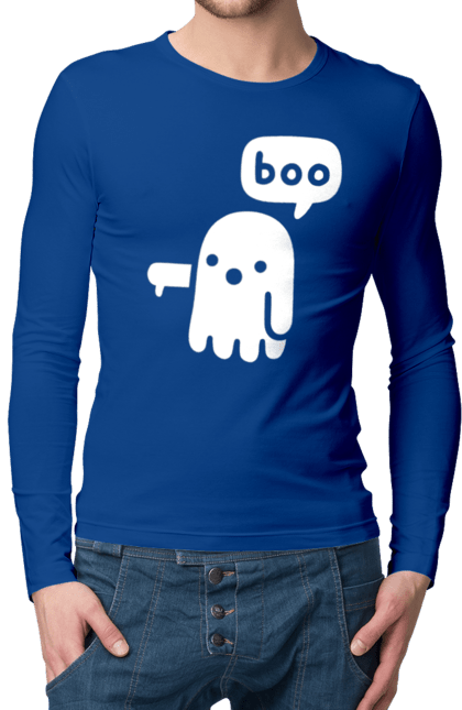 Чоловічий лонгслів з принтом "BOO (мова програмування)". Айті, мова програмування, програма, програміст, технічне завдання, ти ж програміст, транслятор boo, тривимірні програми, фрілансер. 2070702