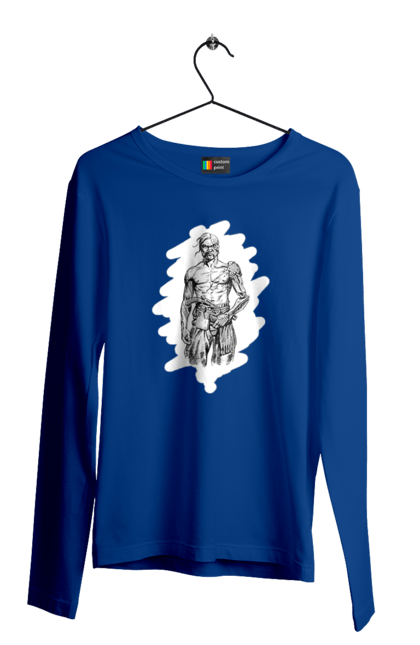 Men`s longsleeve with prints Cyborgs of ukraine. Cossack, cyborg, forelock, patriot, pistol, ukrainian, vusa, zbroya. 2070702