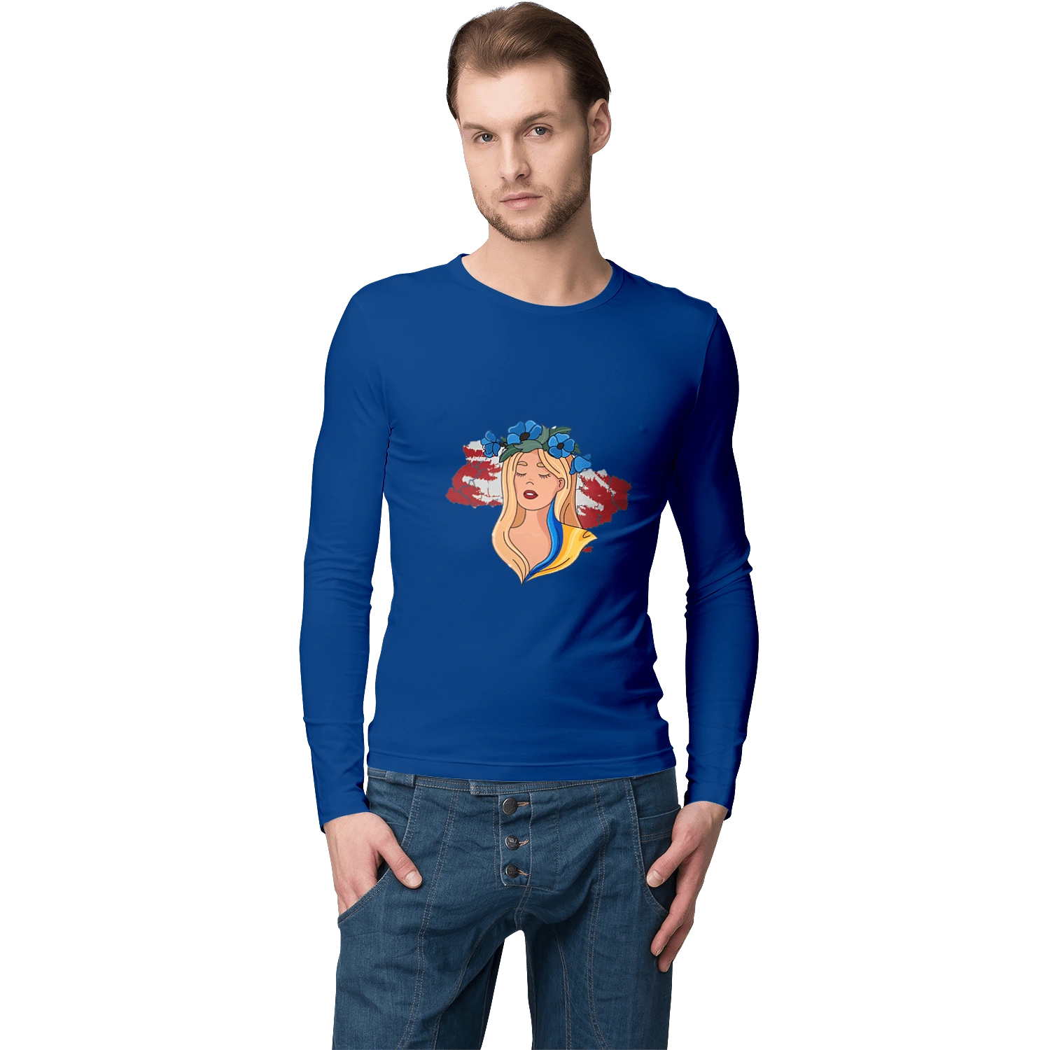 Girl on the map of Ukraine