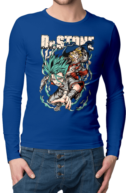 Men's longsleeve with prints Dr. Stone Senku and Ryuusui. Anime, dr. stone, ishigami, manga, ryuusui, ryuusui nanami, senku, senku ishigami. 2070702