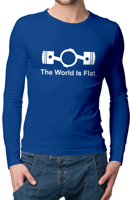 Men`s longsleeve with prints World Flat Wh. Auto, cars, detail. 2070702