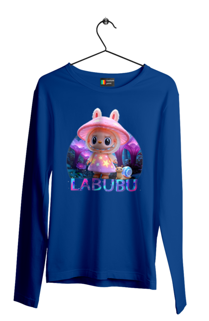 Чоловічий лонгслів з принтом "Лабубу". Брелок лабубу, іграшка лабубу, лабубу, лабубу кока кола, лялька лабубу, мерч лабубу, мила, рожева лабубу, смішна лабубу. 2070702