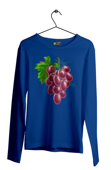 Чоловічий лонгслів з принтом "Виноград". Виноград, фрукт. 2070702