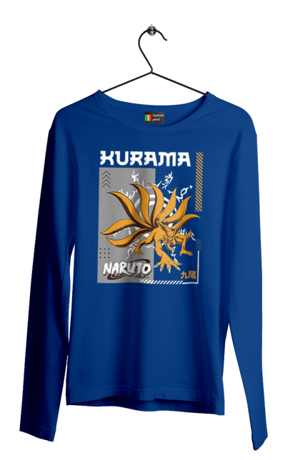 Men's longsleeve with prints Naruto Kurama. Anime, character, kurama, manga, naruto, ninja, tv series. 2070702